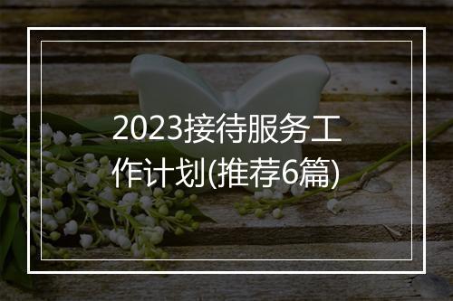 2023接待服务工作计划(推荐6篇)