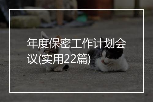 年度保密工作计划会议(实用22篇)