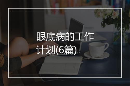 眼底病的工作计划(6篇)