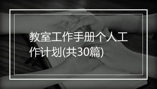 教室工作手册个人工作计划(共30篇)