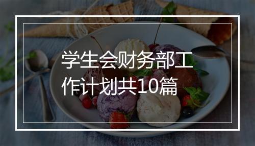 学生会财务部工作计划共10篇