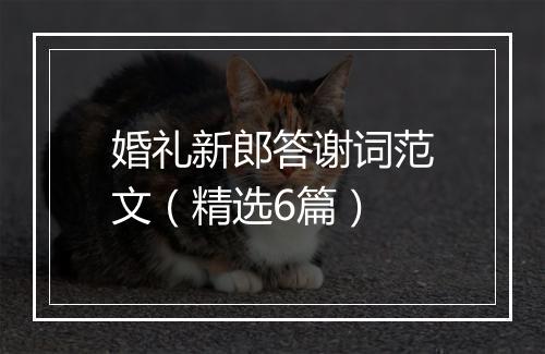 婚礼新郎答谢词范文（精选6篇）