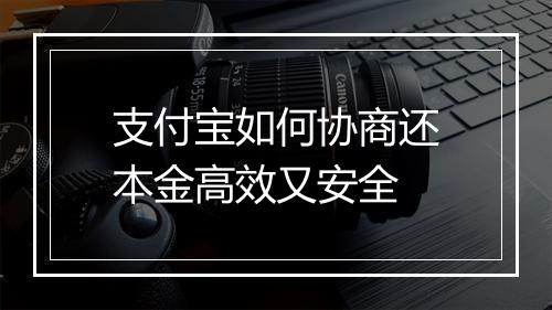 支付宝如何协商还本金高效又安全