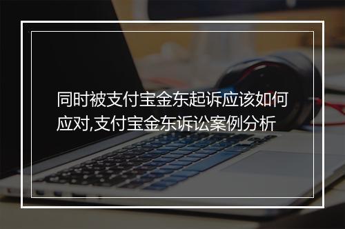 同时被支付宝金东起诉应该如何应对,支付宝金东诉讼案例分析