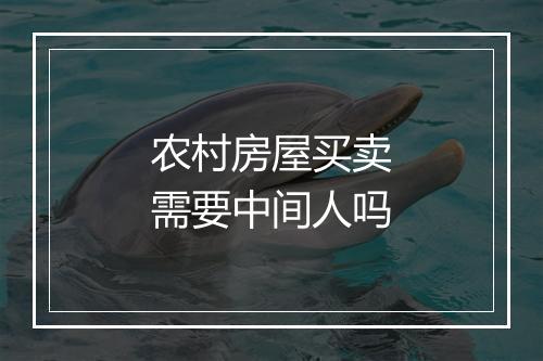 农村房屋买卖需要中间人吗