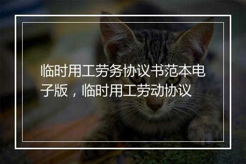 临时用工劳务协议书范本电子版，临时用工劳动协议