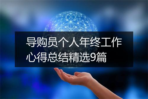 导购员个人年终工作心得总结精选9篇