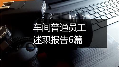 车间普通员工述职报告6篇