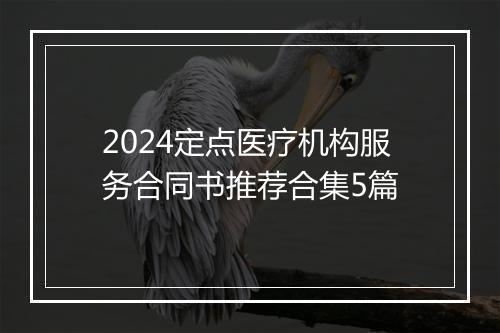 2024定点医疗机构服务合同书推荐合集5篇