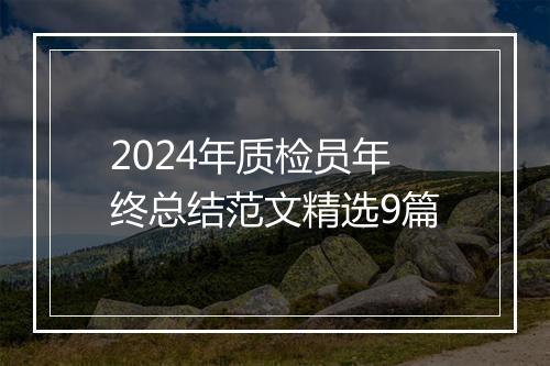 2024年质检员年终总结范文精选9篇