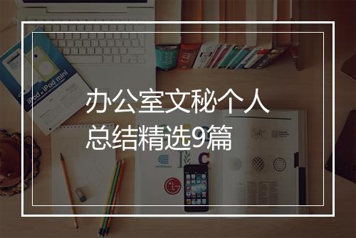 办公室文秘个人总结精选9篇