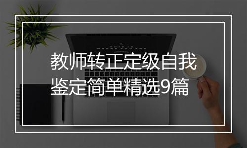 教师转正定级自我鉴定简单精选9篇