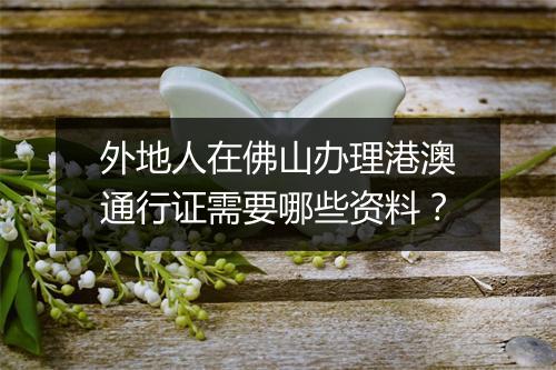 外地人在佛山办理港澳通行证需要哪些资料？