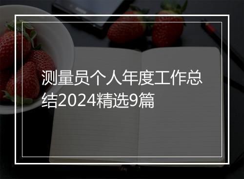 测量员个人年度工作总结2024精选9篇