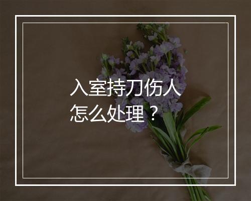 入室持刀伤人怎么处理？