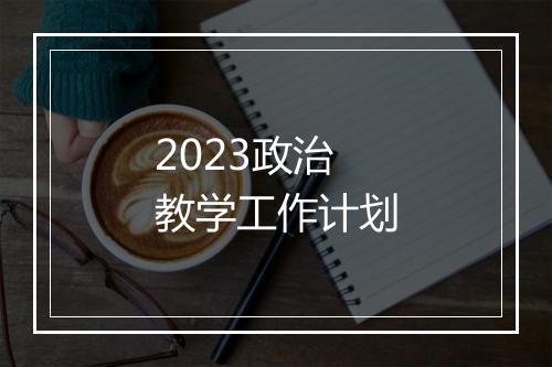 2023政治教学工作计划