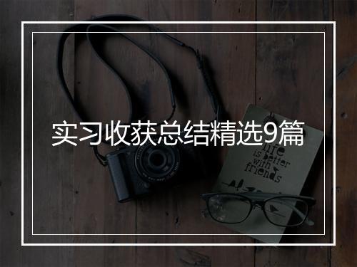 实习收获总结精选9篇