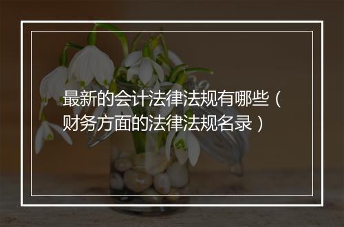 最新的会计法律法规有哪些（财务方面的法律法规名录）