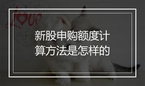 新股申购额度计算方法是怎样的