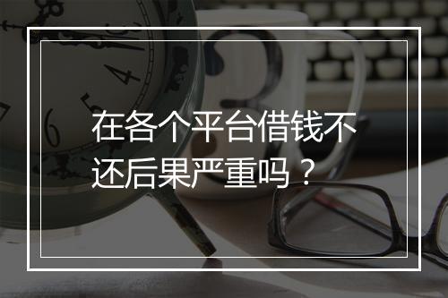 在各个平台借钱不还后果严重吗？