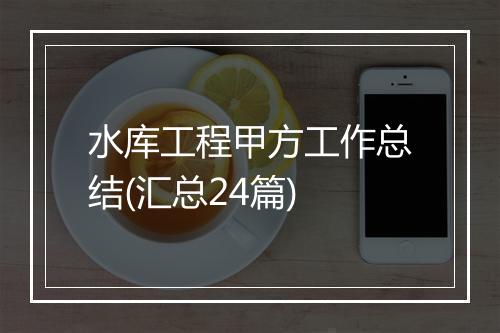 水库工程甲方工作总结(汇总24篇)