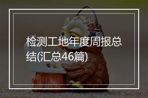 检测工地年度周报总结(汇总46篇)