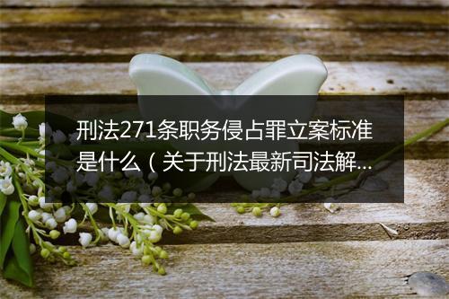 刑法271条职务侵占罪立案标准是什么（关于刑法最新司法解释）