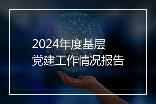 2024年度基层党建工作情况报告