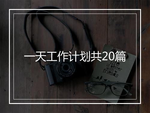 一天工作计划共20篇