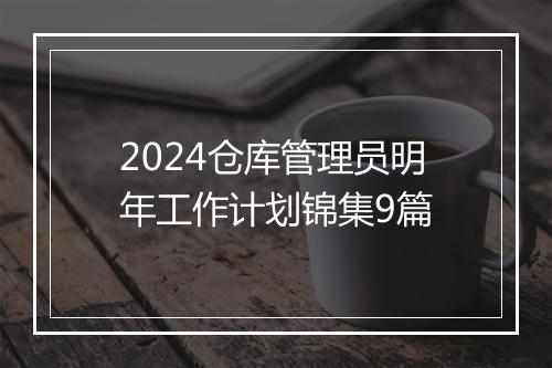 2024仓库管理员明年工作计划锦集9篇