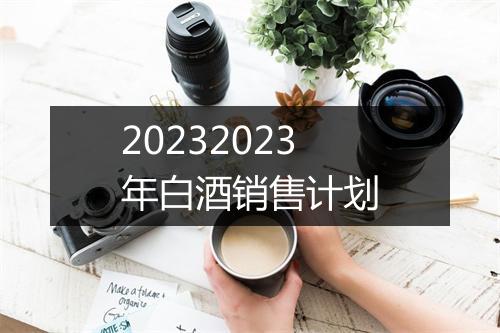 20232023年白酒销售计划