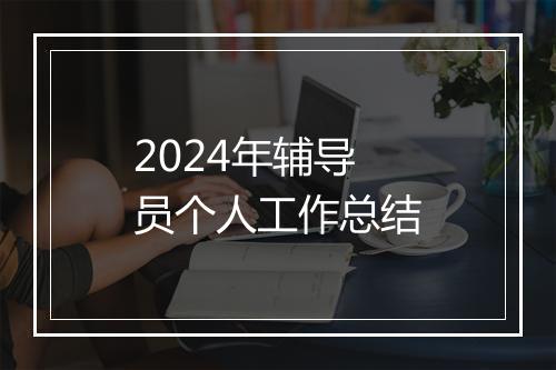 2024年辅导员个人工作总结