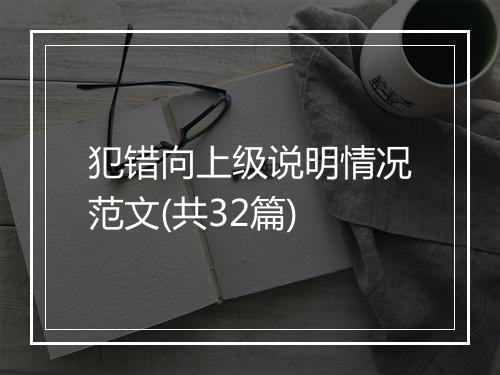 犯错向上级说明情况范文(共32篇)