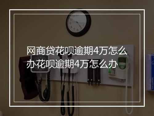 网商贷花呗逾期4万怎么办花呗逾期4万怎么办