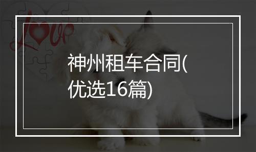 神州租车合同(优选16篇)