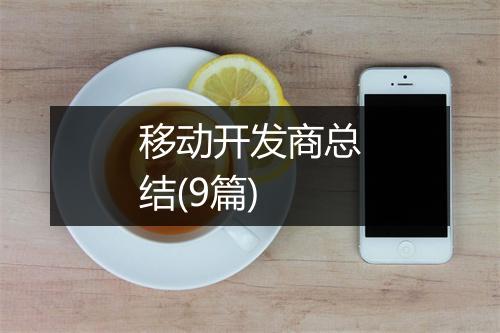 移动开发商总结(9篇)
