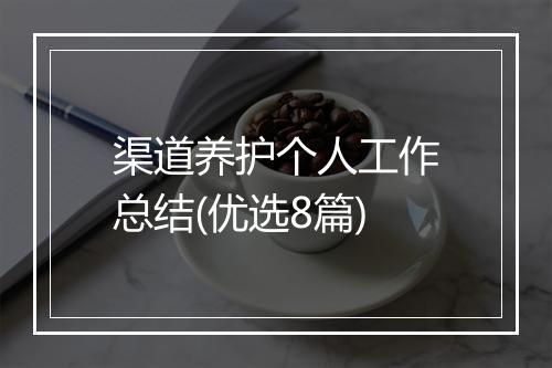 渠道养护个人工作总结(优选8篇)