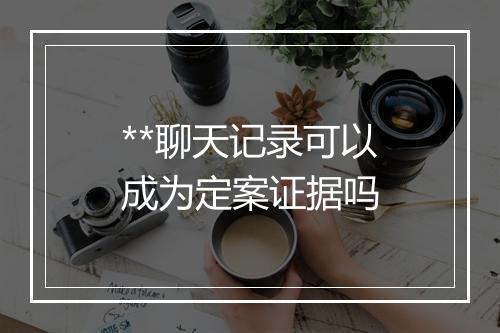 **聊天记录可以成为定案证据吗