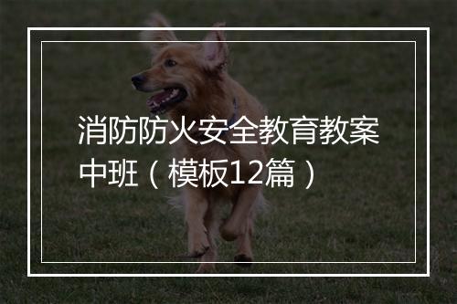 消防防火安全教育教案中班（模板12篇）
