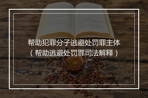 帮助犯罪分子逃避处罚罪主体（帮助逃避处罚罪司法解释）
