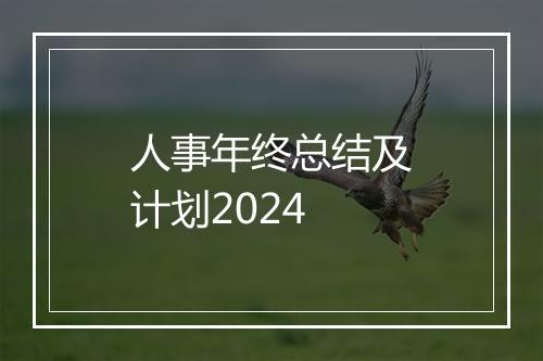人事年终总结及计划2024
