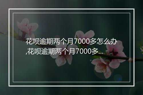 花呗逾期两个月7000多怎么办,花呗逾期两个月7000多还能不能还