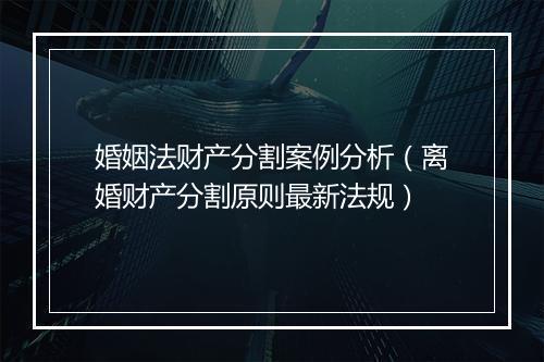 婚姻法财产分割案例分析（离婚财产分割原则最新法规）
