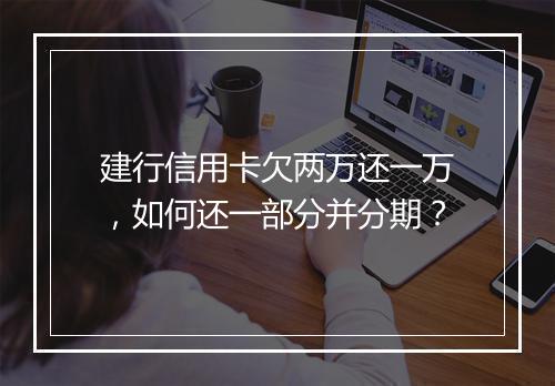 建行信用卡欠两万还一万，如何还一部分并分期？