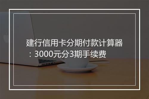 建行信用卡分期付款计算器：3000元分3期手续费