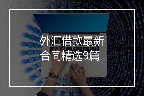 外汇借款最新合同精选9篇