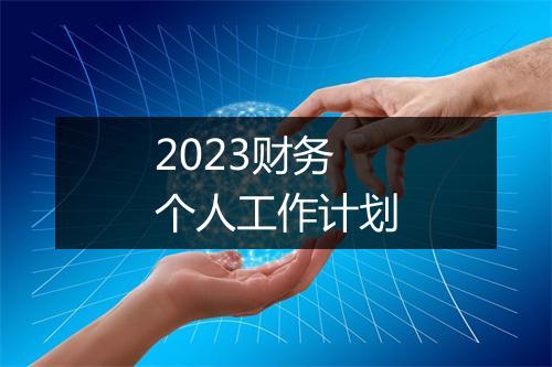 2023财务个人工作计划