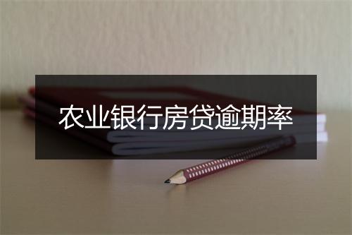 农业银行房贷逾期率