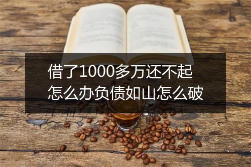 借了1000多万还不起怎么办负债如山怎么破