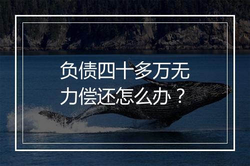 负债四十多万无力偿还怎么办？